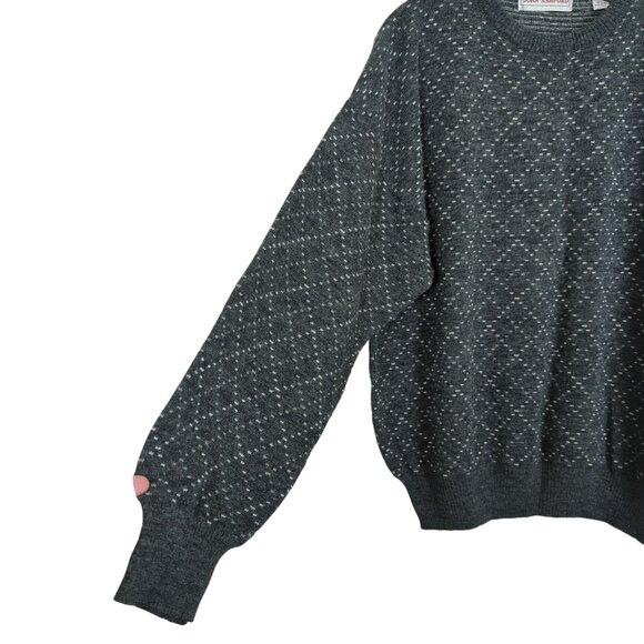 Vintage John Ashford Gray Patterned Knit long sleeve Sweater Acrylic Wool sz XL - Picture 3 of 13